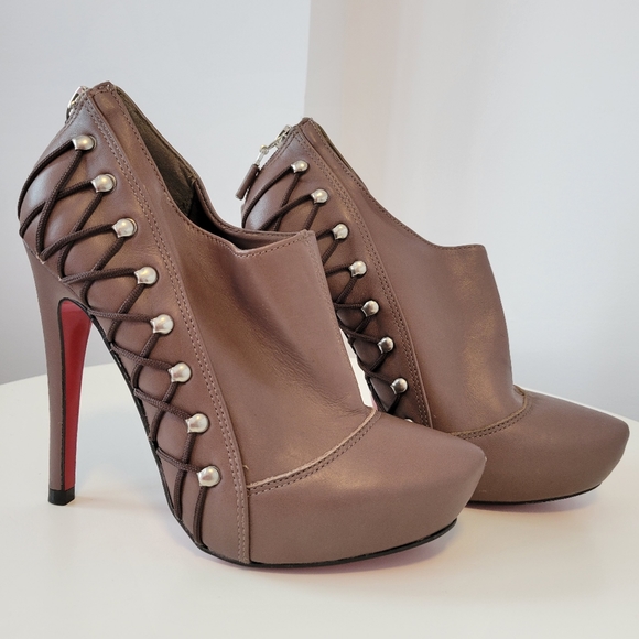 Leather boots (taupe) - Picture 1 of 4